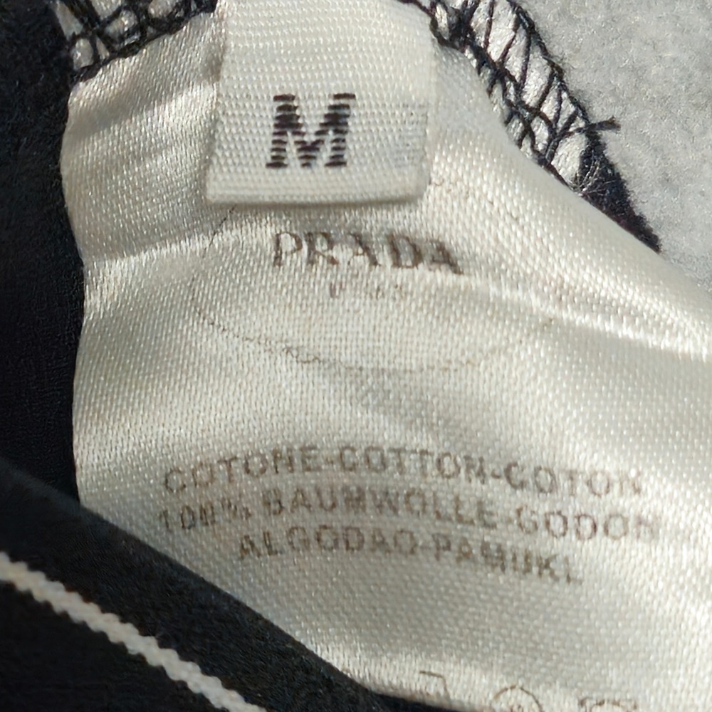 PRADA Milano Logo Tape Leggings Womens Medium Black Italy Designer Skinny Pants - Picture 4 of 12